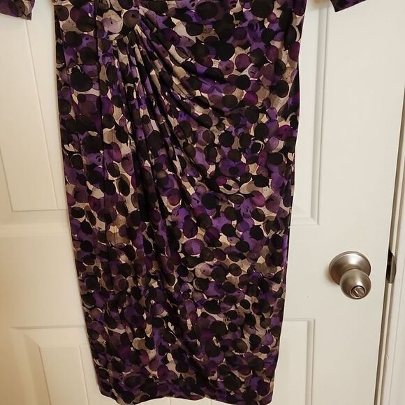 Connected Apparel Purple, Greyish green & Black Dress Size 8 - Picture 3 of 4